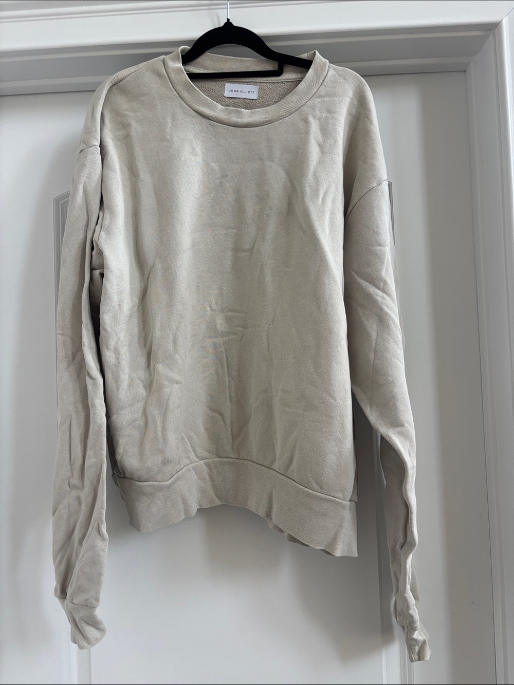 John Elliott Neutral Sandstone Pullover Sweatshirt